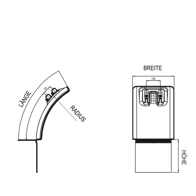 Viertel Kotflügel PP - 450/800 Mm Schutzblech Für Industrie Und Gewerbe